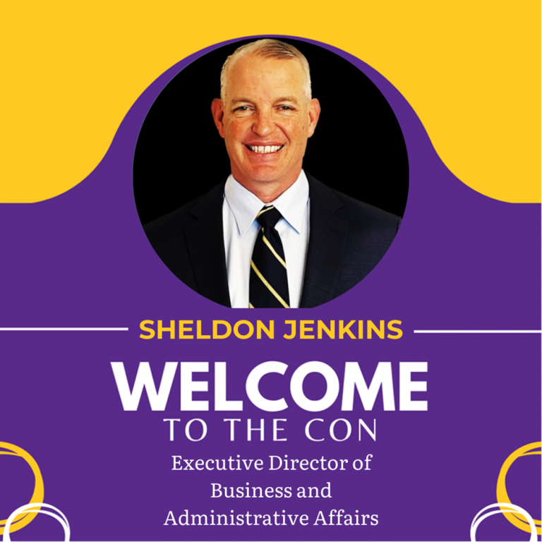 An image welcoming Sheldon Jenkins to the College of Nursing.