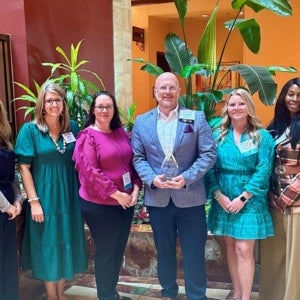 Graduate students attending the North Carolina Nurses Association Convention in Fall 2024 in Concord with Dr. Forbes and Mrs. Spence.