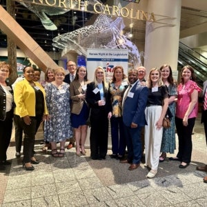 Graduate students with Dr. Forbes and Mrs. Spence at Nurses Night at the Legislature in Spring 2024.