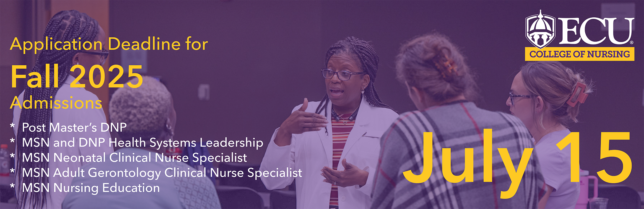 CON Post Master, MSN program fall 2025 application deadlines